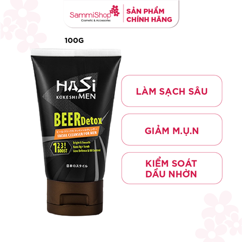 Kem rửa mặt Hasi Beer detox for men 100g