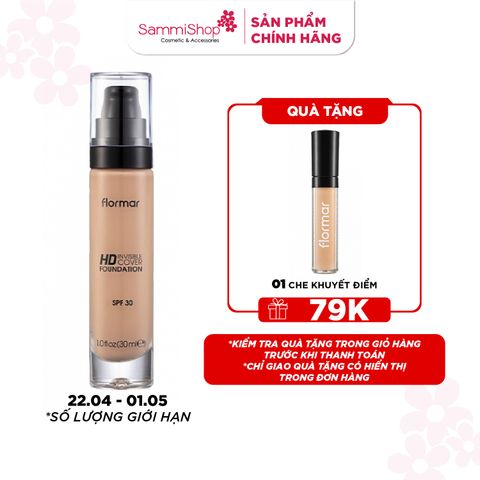 [22/4 - 01/5] MUA 1 TẶNG 1 Flormar Kem nền HD Invisible Cover Foundation