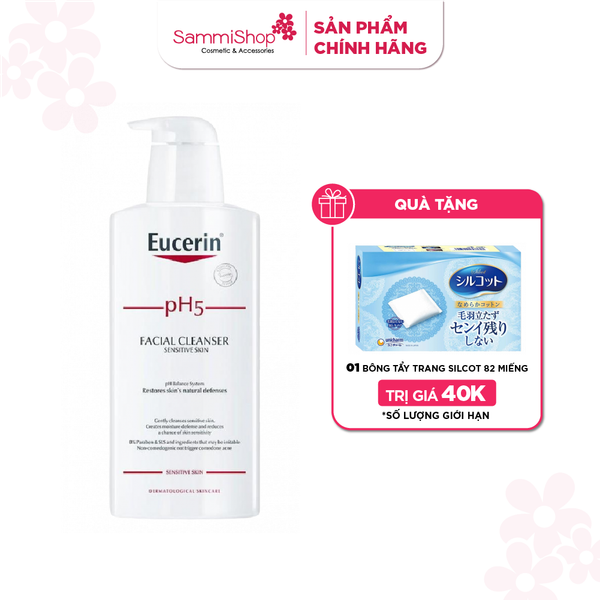 Sữa rửa mặt cho da nhạy cảm Eucerin pH5 Facial Cleanser 400ml