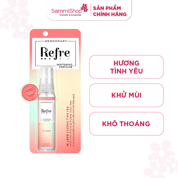 Refre Xịt khử mùi hương nước hoa Hương Tình Yêu Refre Whitening Perfume In Love 30ml