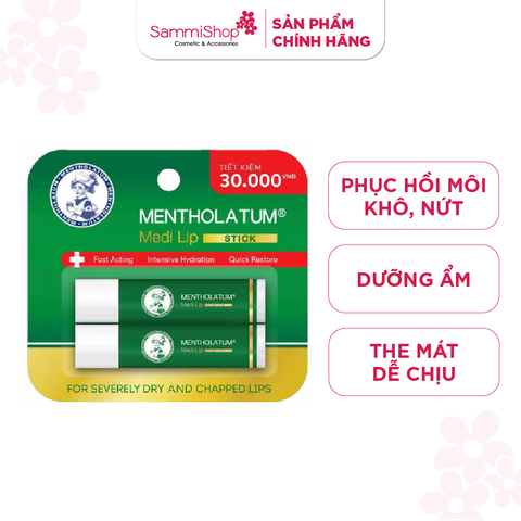 Mentholatum Cặp đôi son dưỡng Medi Lip Stick ( 2 tuýp * 4,3g )