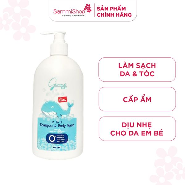 Gennie Tắm Gội Baby 2in1 for Baby 400ml