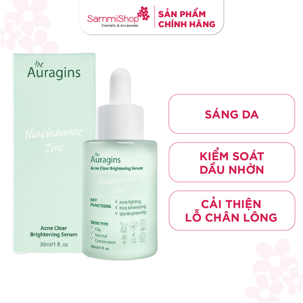 The Auragins Tinh chất Niacinamide Zinc Acne Clear Brightening Serum 30ml