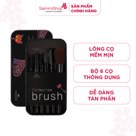 Vacosi Bộ cọ My Darling Black (6 item) # Màu đen