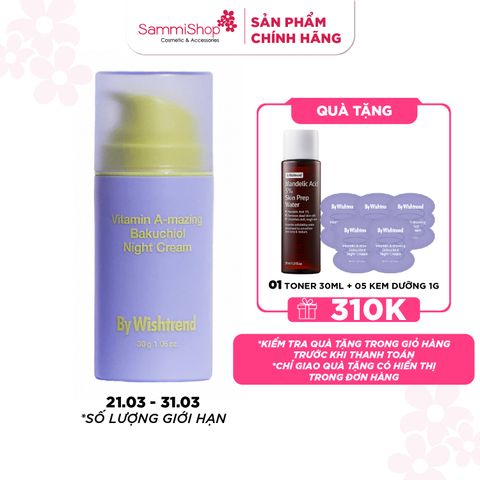 [21.03 - 31.03] By Wishtrend Kem dưỡng da ban đêm Vitamin A-mazing Bakuchiol Night Cream 30g