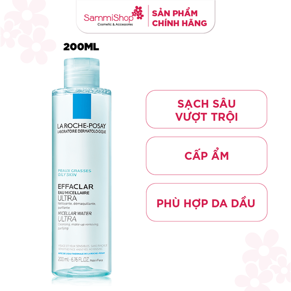 La Roche-Posay Nước Tẩy Trang Da Dầu Micellar Water Ultra Oily Skin 200ml