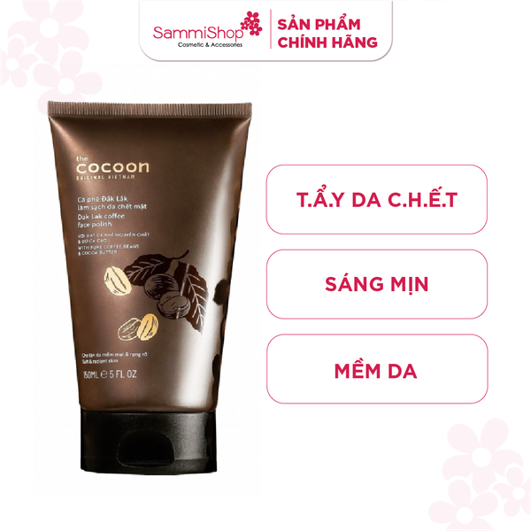 Tẩy da chết làm sạch da chết mặt Cocoon cà phê Đăk Lăk 150ml