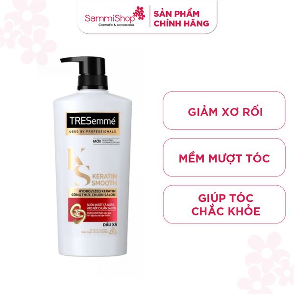 Dầu xảTresemme Keratin Smooth tinh chất Argan và Keratin vào nếp suôn mượt (620g)