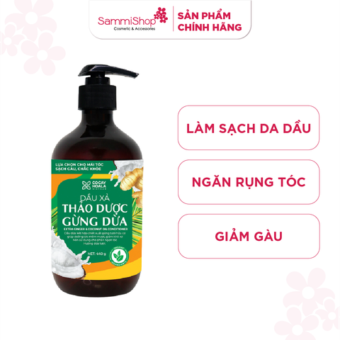 Dầu xả thảo dược Gừng - Dừa CoCayHoaLa 440g