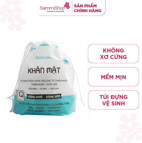 [APP+WEB] COMBO 3 Cuộn khăn mặt khô Chillwipes Facial and Hand Disposable Cleansing Towel 80khăn/Cuộn
