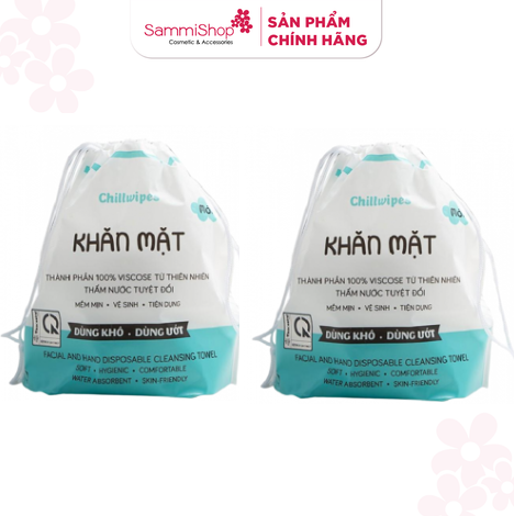 [APP+WEB] COMBO 2 Cuộn khăn mặt khô Chillwipes Facial and Hand Disposable Cleansing Towel 80khăn/Cuộn