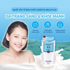 Scentio Muối tẩy tế bào chết toàn thân dưỡng trắng và trẻ hóa da Milk Plus 300g