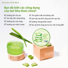 Nature Republic Gel dưỡng da Soothing & Moisture Aloe Vera 92% Soothing Gel (Jar) 300ml