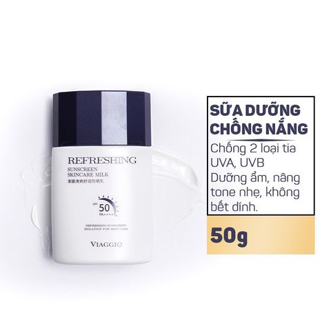 Viaggio Sữa chống nắng Refreshing Sunscreen Skincare Milk 50g
