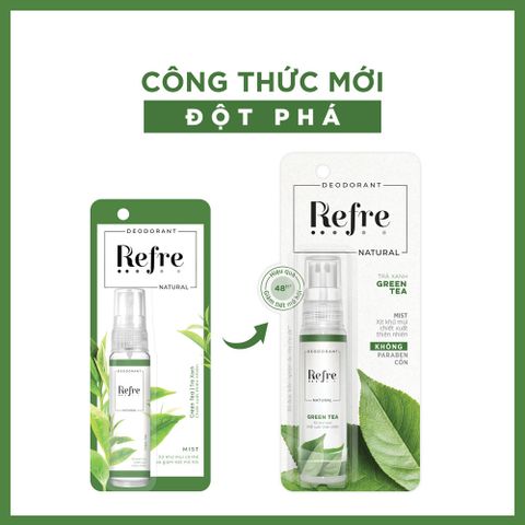 Refre Xịt khử mùi Natural Green Tea 30ml + quà