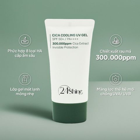 24Shine Kem chống nắng Cica Cooling UV Gel SPF 50+/PA++++ 50ml