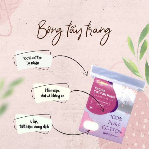 Yusachi Bông tẩy trang Facial Cotton Pads 200 miếng