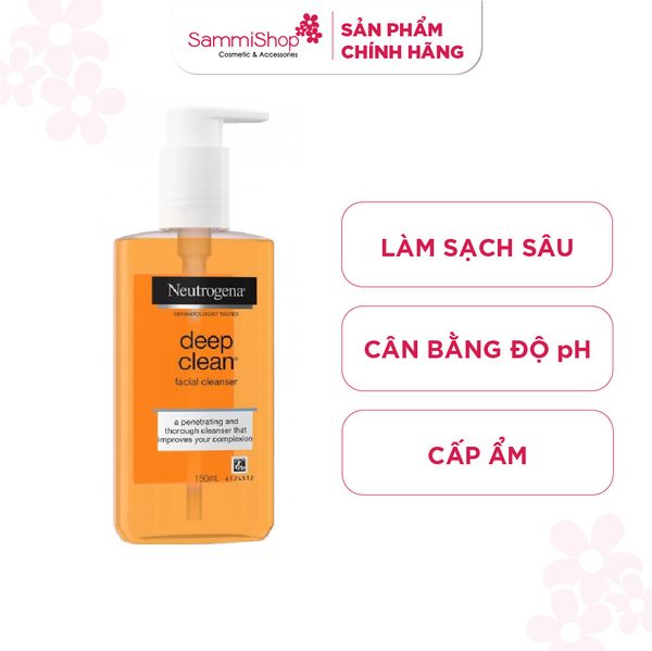 [10.04 - 10.05] Sữa rửa mặt làm sạch sâu Neutrogena Deep Clean Facial Cleanser 150ml