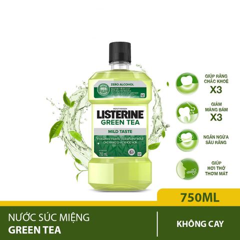 [15.5 - 31.5] Listerine Nước súc miệng Natural Green Tea 750ml