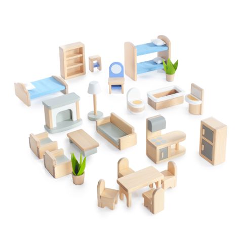 G15504 Guidecraft Modern Home Dollhouse Furniture - 24 pc. set