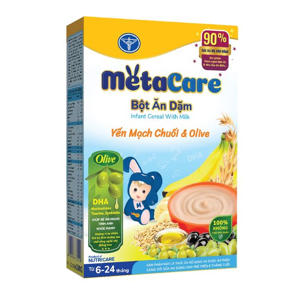  Bột ăn dặm Metacare Yến Mạch Chuối & Olive 