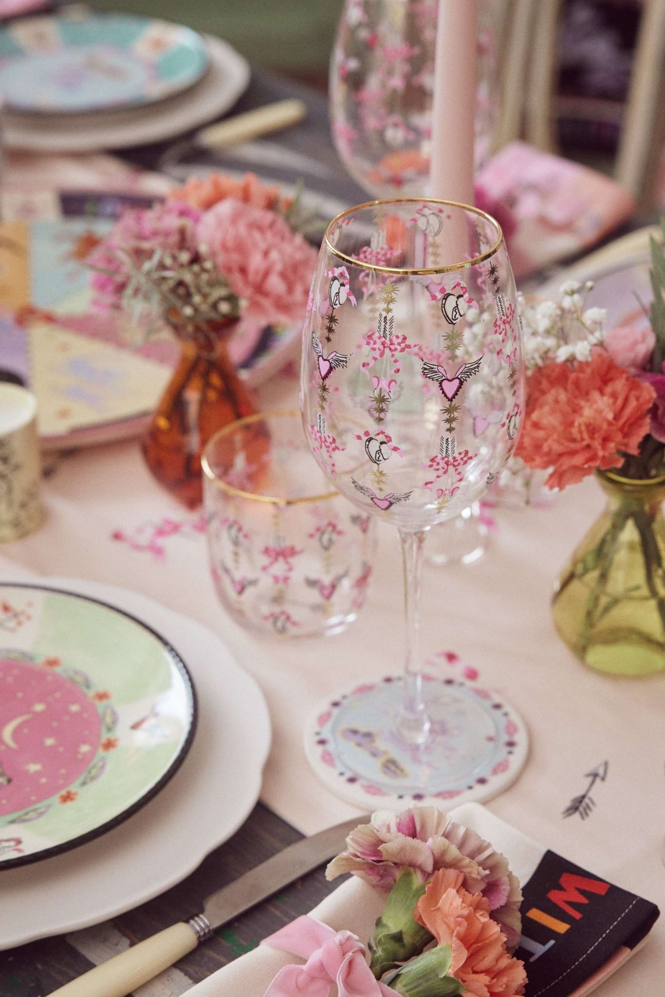 Bộ 2 ly/Set of 2 Wine Glasses - Love Locket - Cream - 1068870
