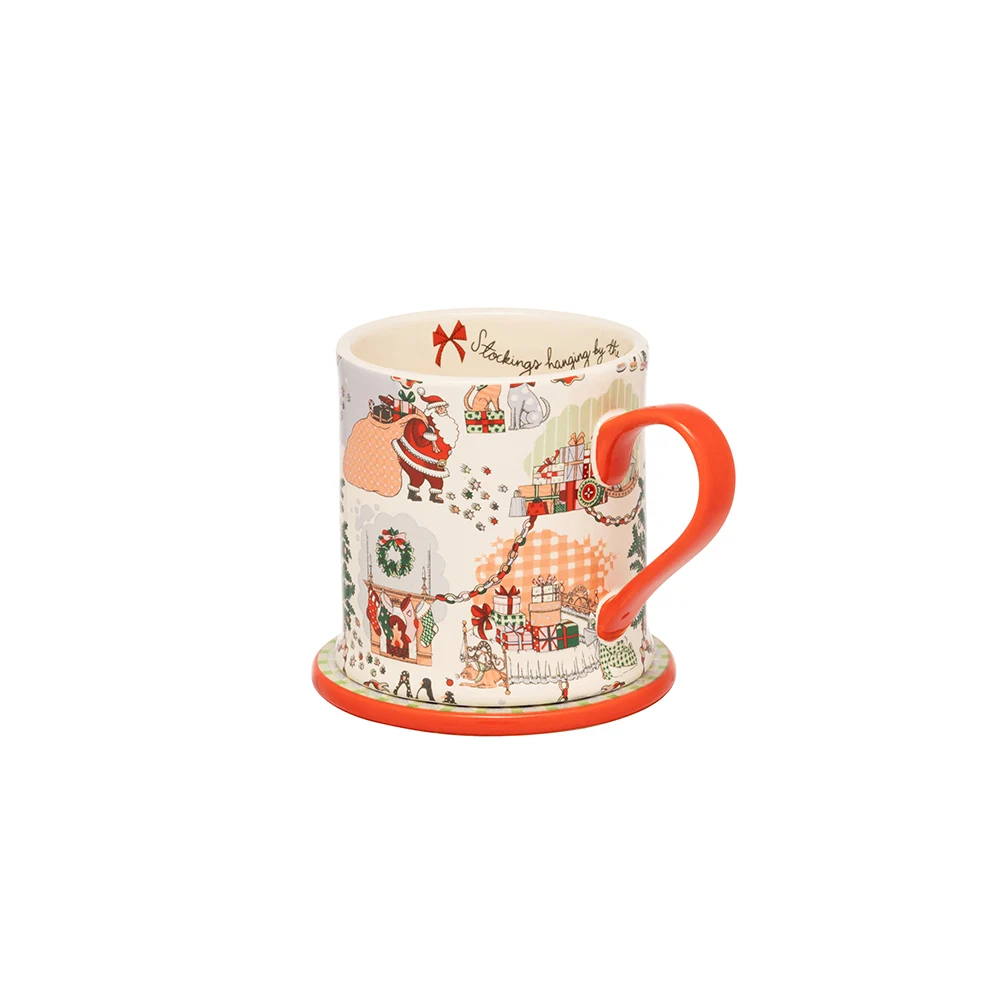 Ly/Mug & Coaster Set - Christmas Ditsy