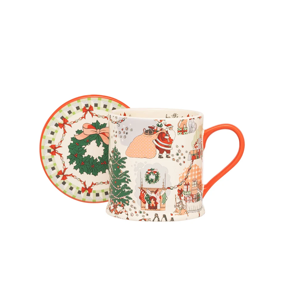 Ly/Mug & Coaster Set - Christmas Ditsy
