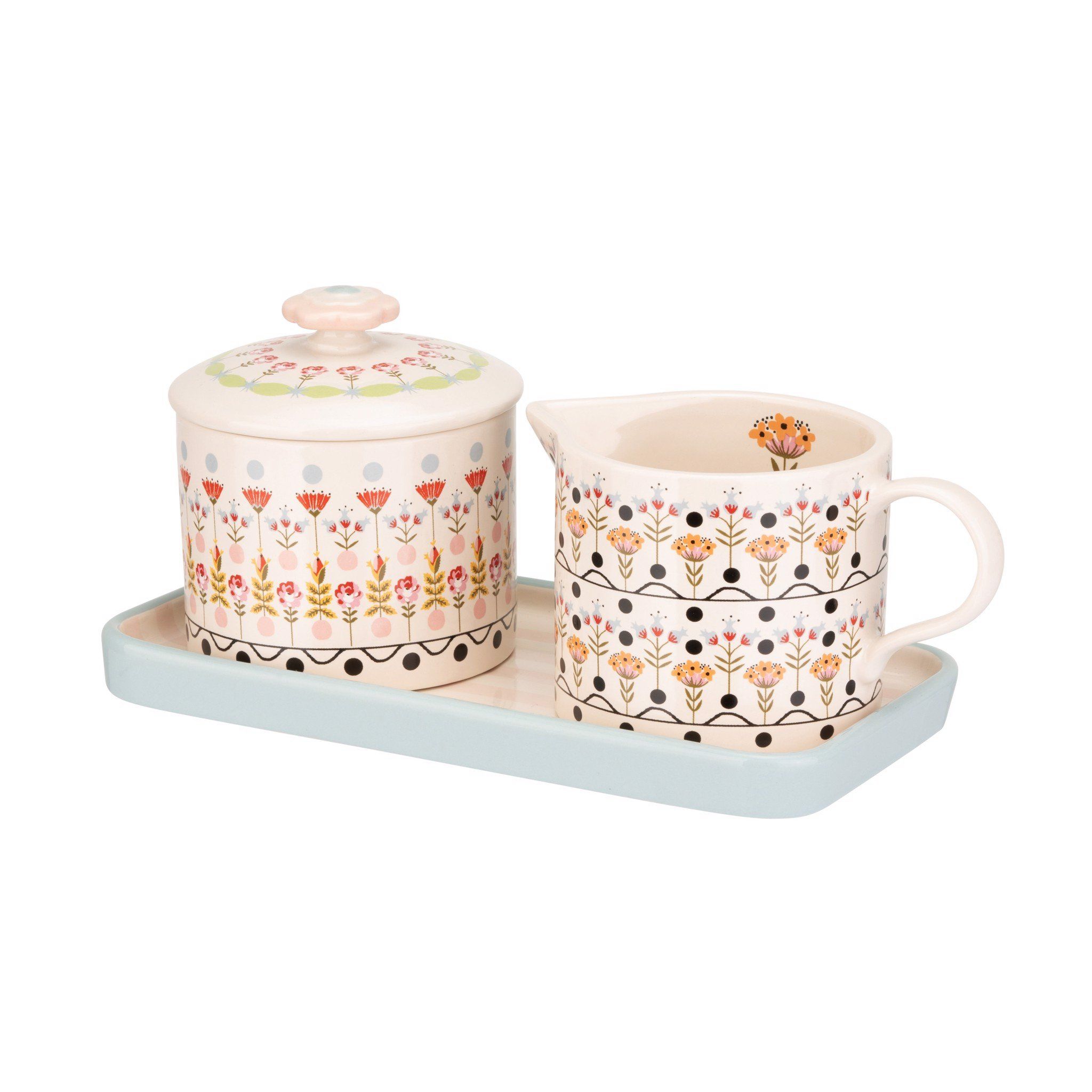  Bộ bình đựng đường & sữa/China Range - Painted Table Ceramic Sugar & Milk Jug Set - Multi 