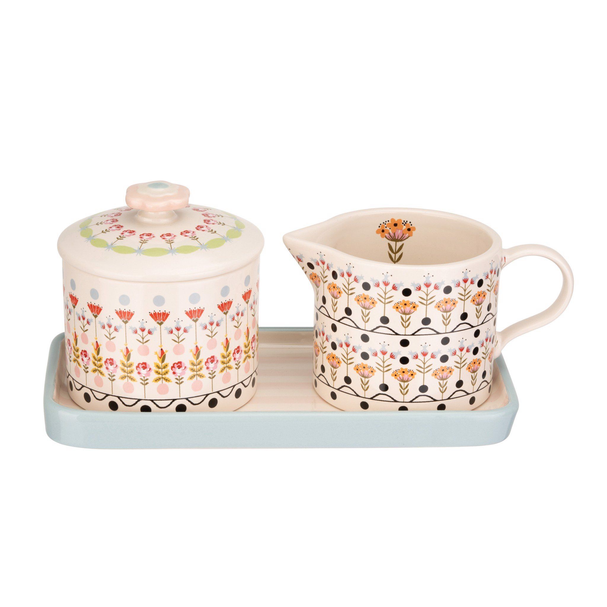  Bộ bình đựng đường & sữa/China Range - Painted Table Ceramic Sugar & Milk Jug Set - Multi 