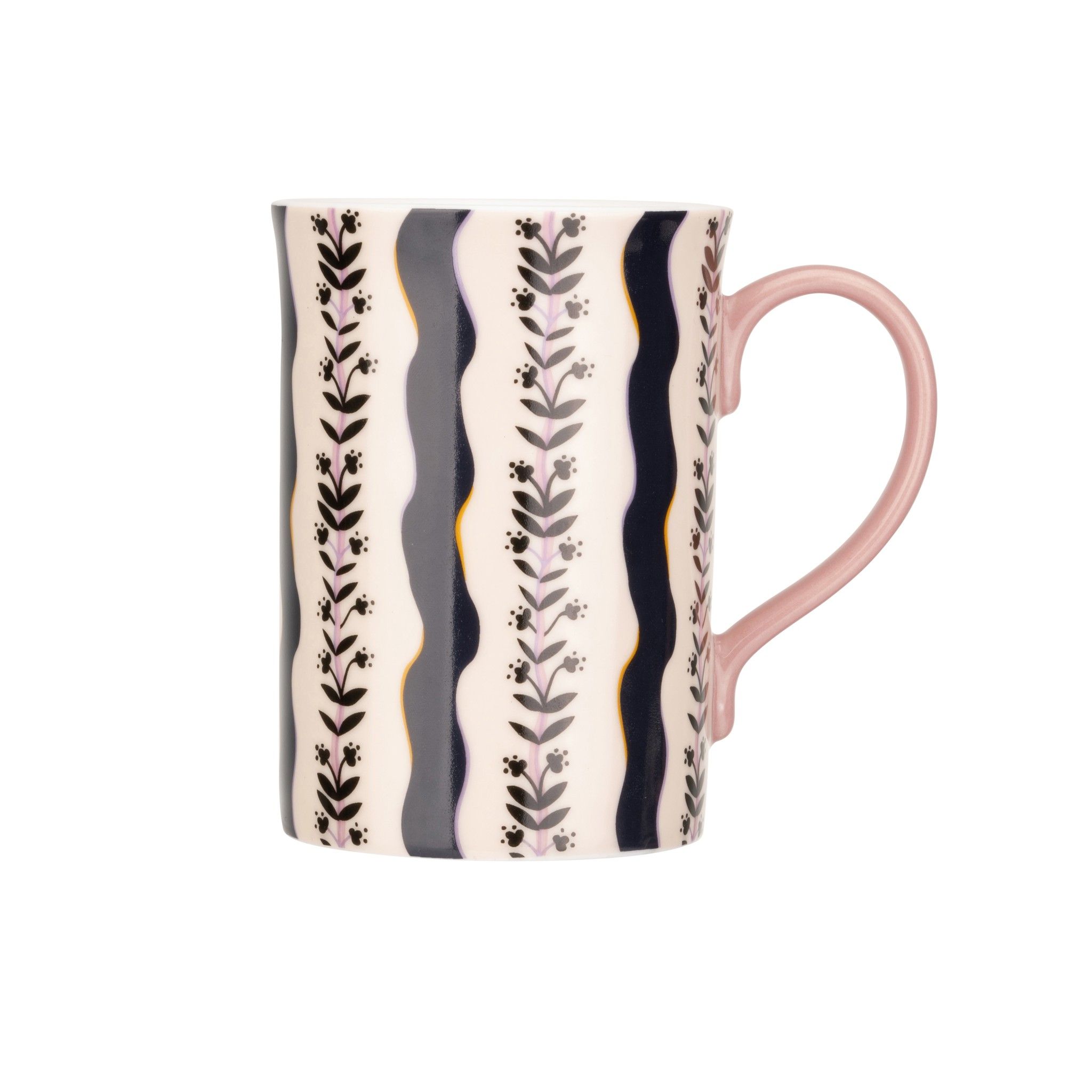Ly/Mugs - Wisteria Floral Stripe - Navy