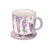  Ly/Mugs - Wisteria Ceramic Mug & Coaster Set - Multi 