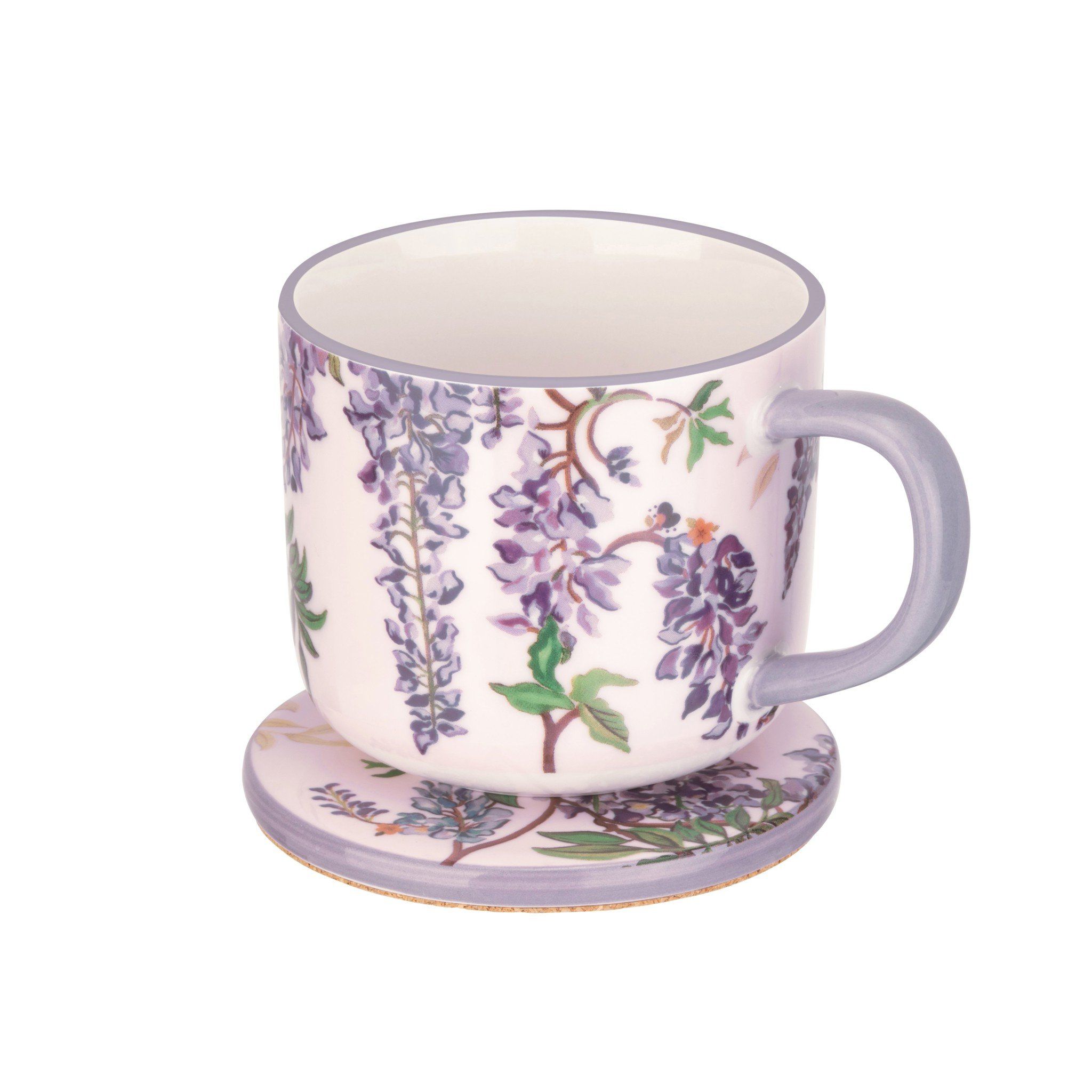 Ly/Mugs - Wisteria Ceramic Mug & Coaster Set - Multi