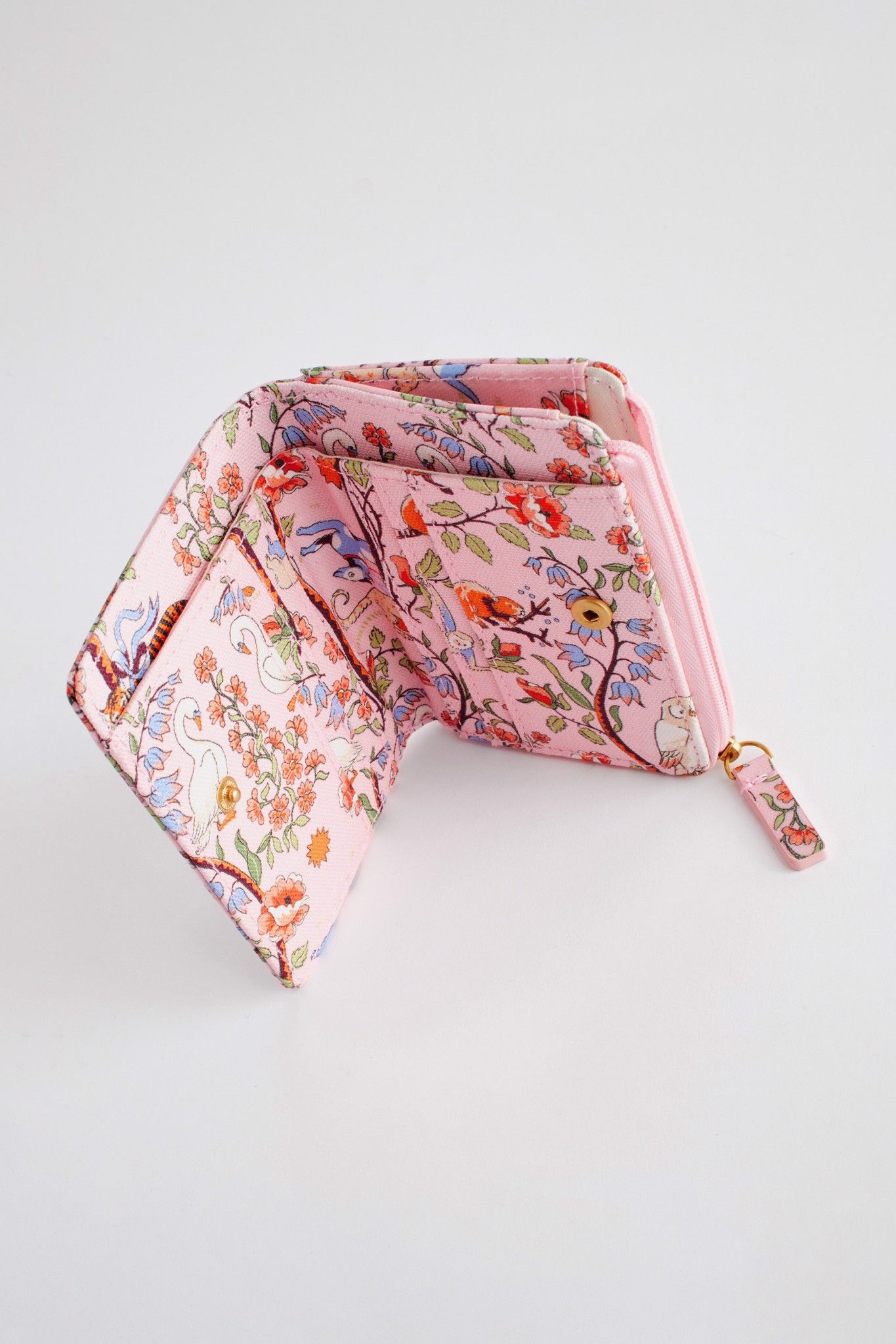 Ví ngắn/Slim Pocket Purse - Flowers & Friends - Hồng