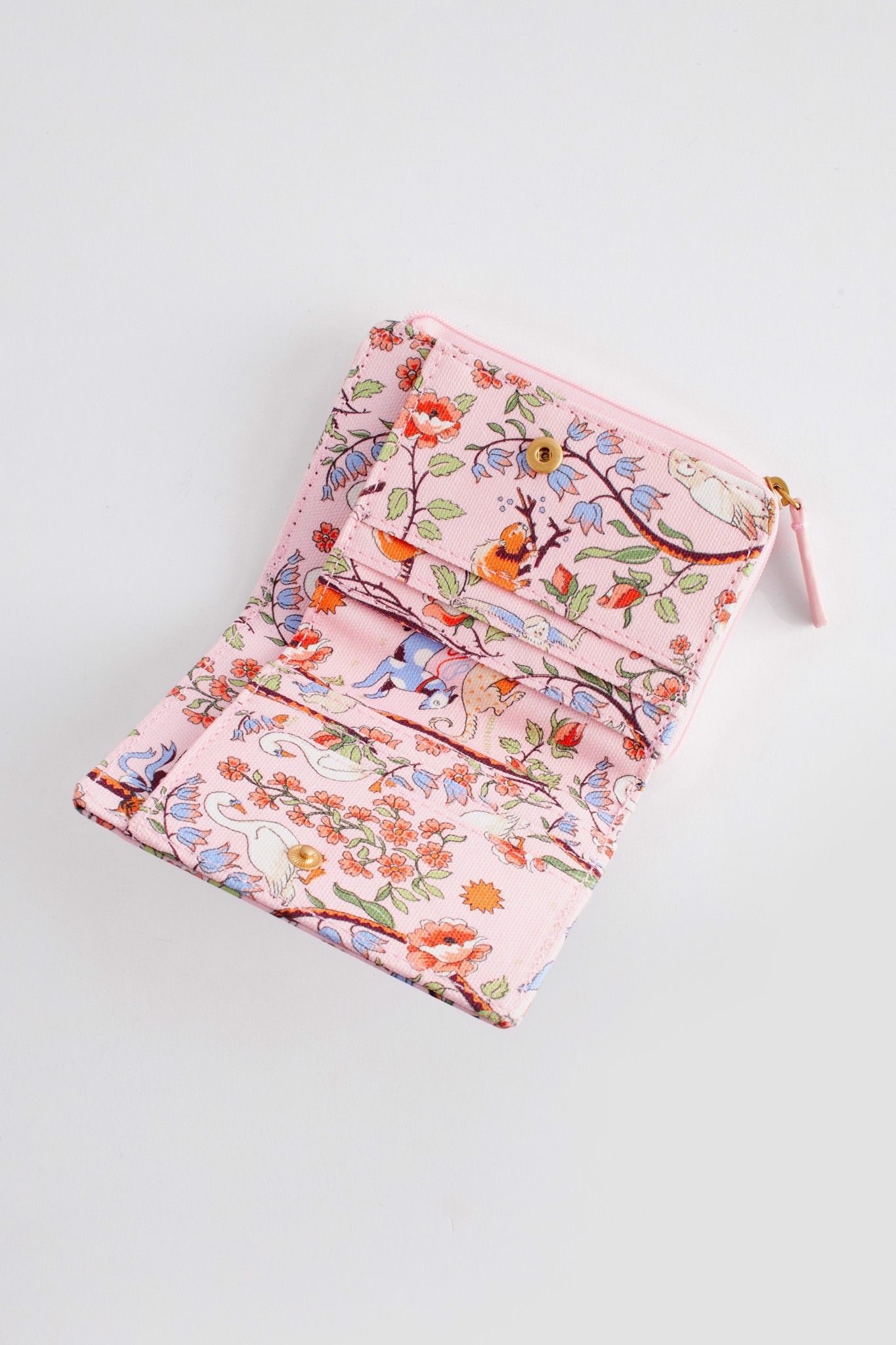 Ví ngắn/Slim Pocket Purse - Flowers & Friends - Hồng