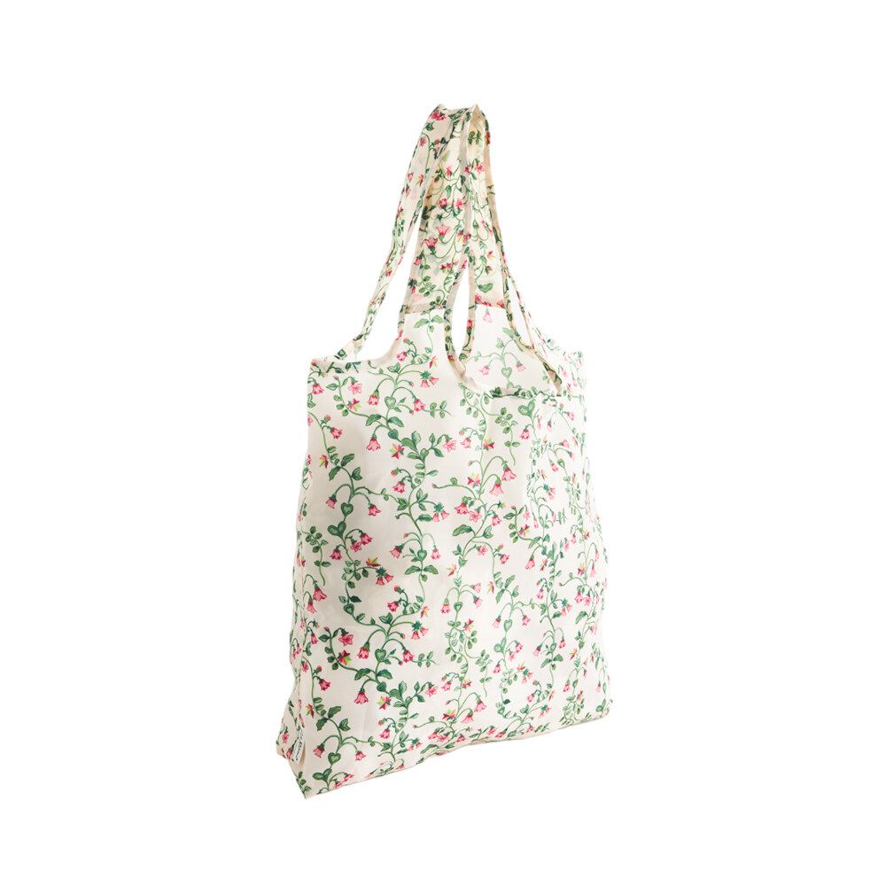 Túi đeo vai xếp gọn/Foldaway Shopper - Twin Flowers - Ecru