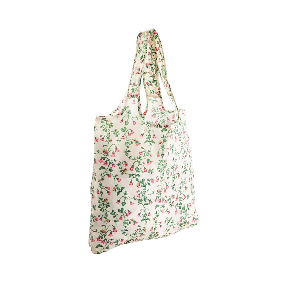 Túi đeo vai xếp gọn/Foldaway Shopper - Twin Flowers - Ecru