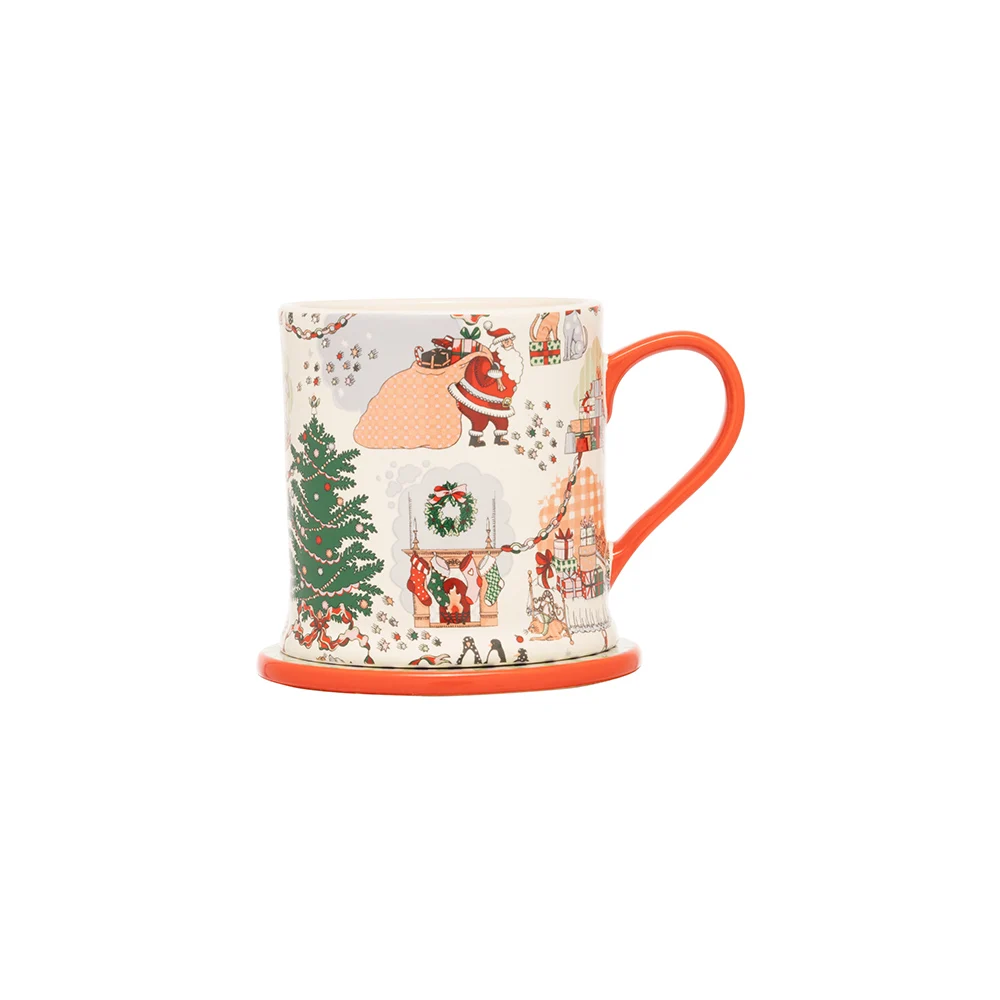Ly/Mug & Coaster Set - Christmas Ditsy
