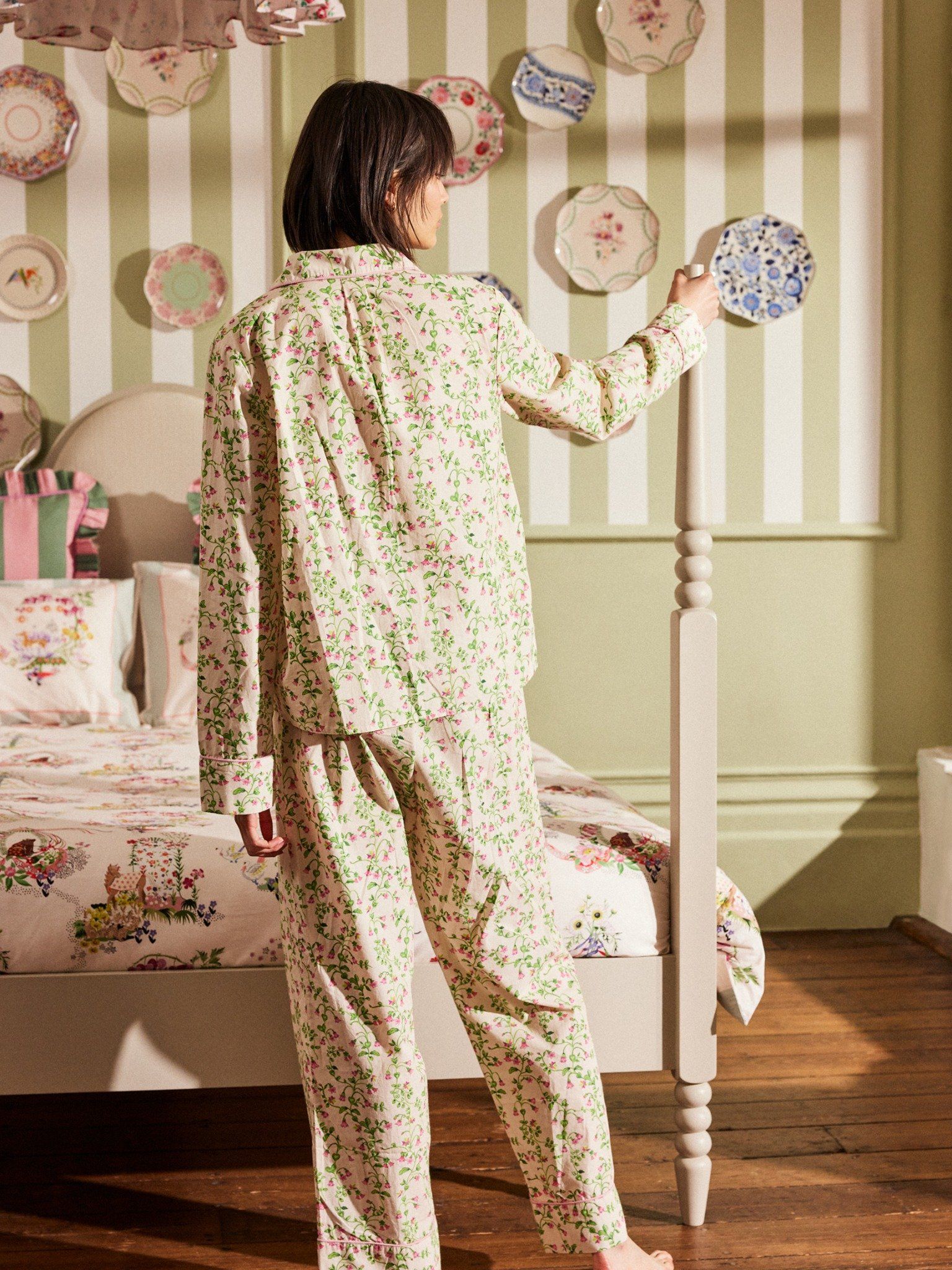 Đồ bộ Pijama/Womens PJ - Twin Flowers - Xanh