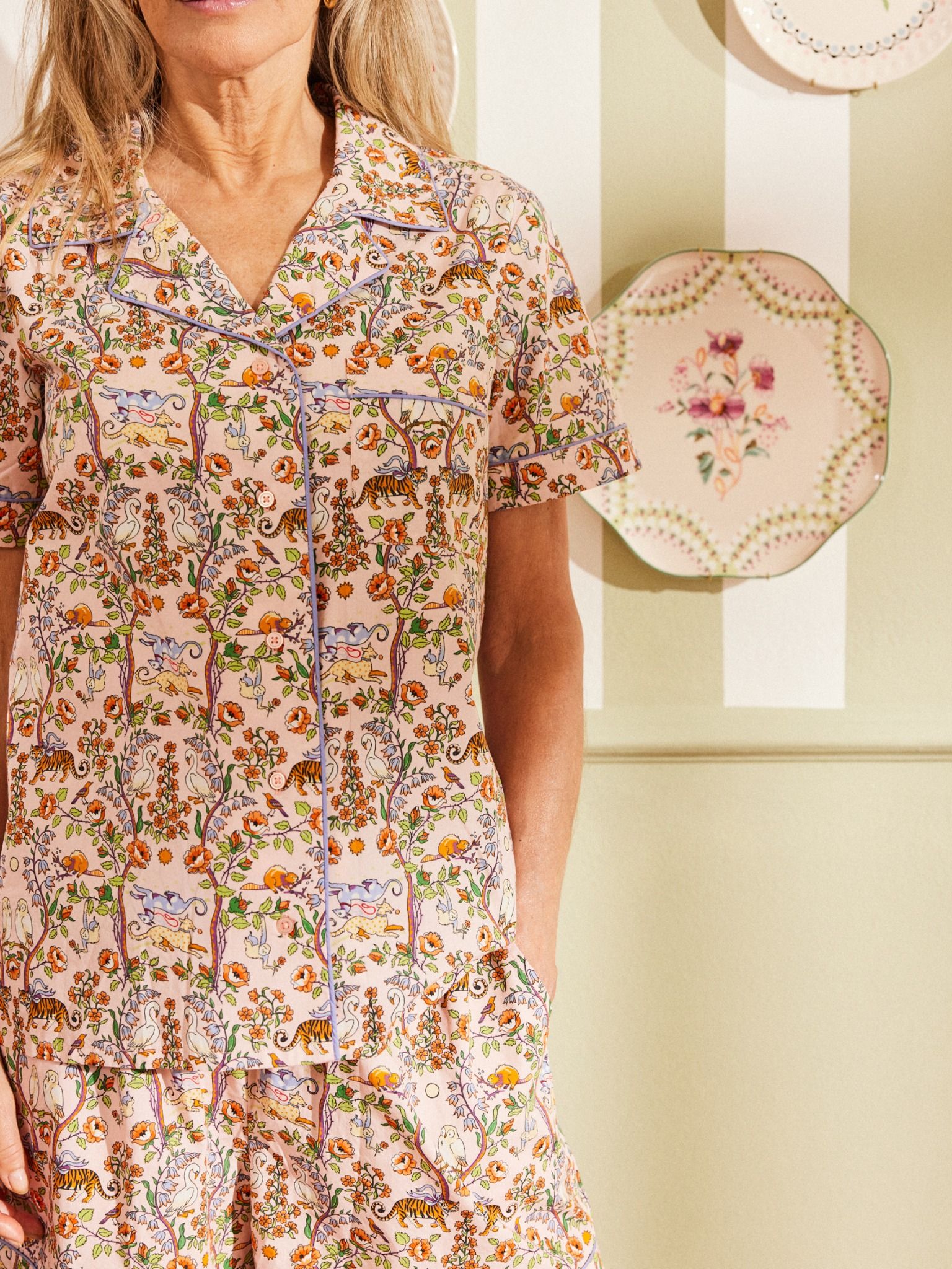 Đồ bộ Pijama/Womens PJ - Flowers & Friends - Hồng