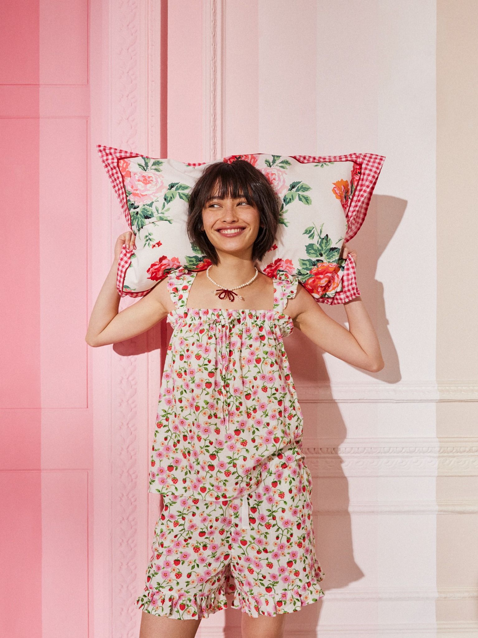 Đồ bộ Pijama/Short Set PJ - STRAWBERRY DITSY - Ecru