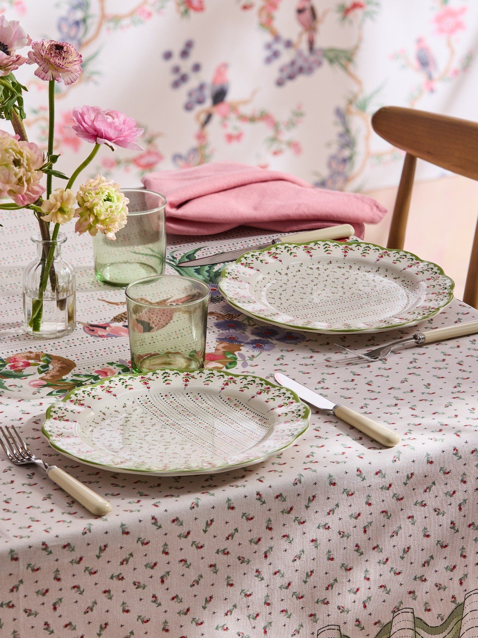 Dĩa/China Range - Spring Birds - Green - CKSPDINPLATE