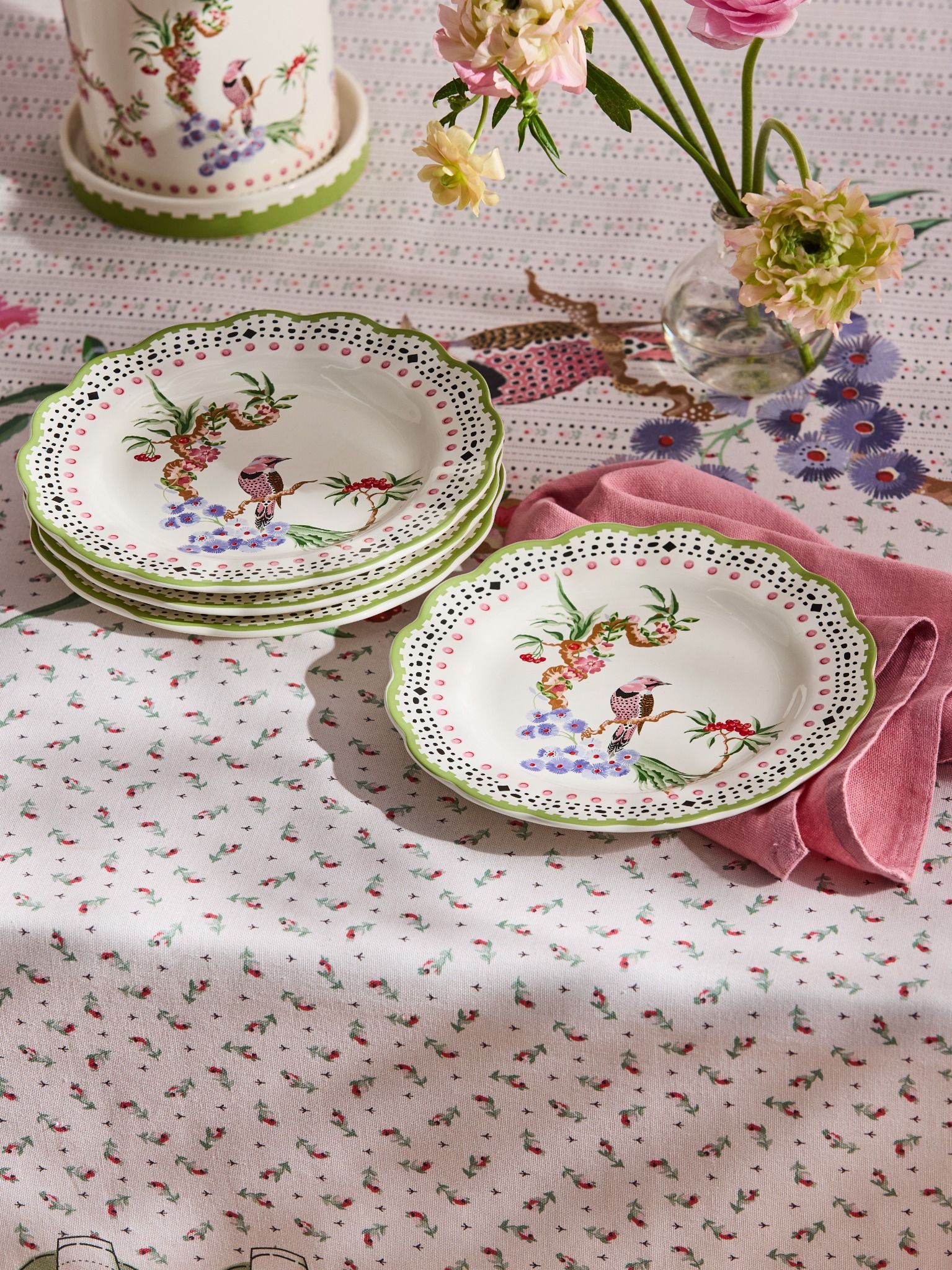 Dĩa/China Range - Spring Birds - Green - CKSPSIDEPLATE