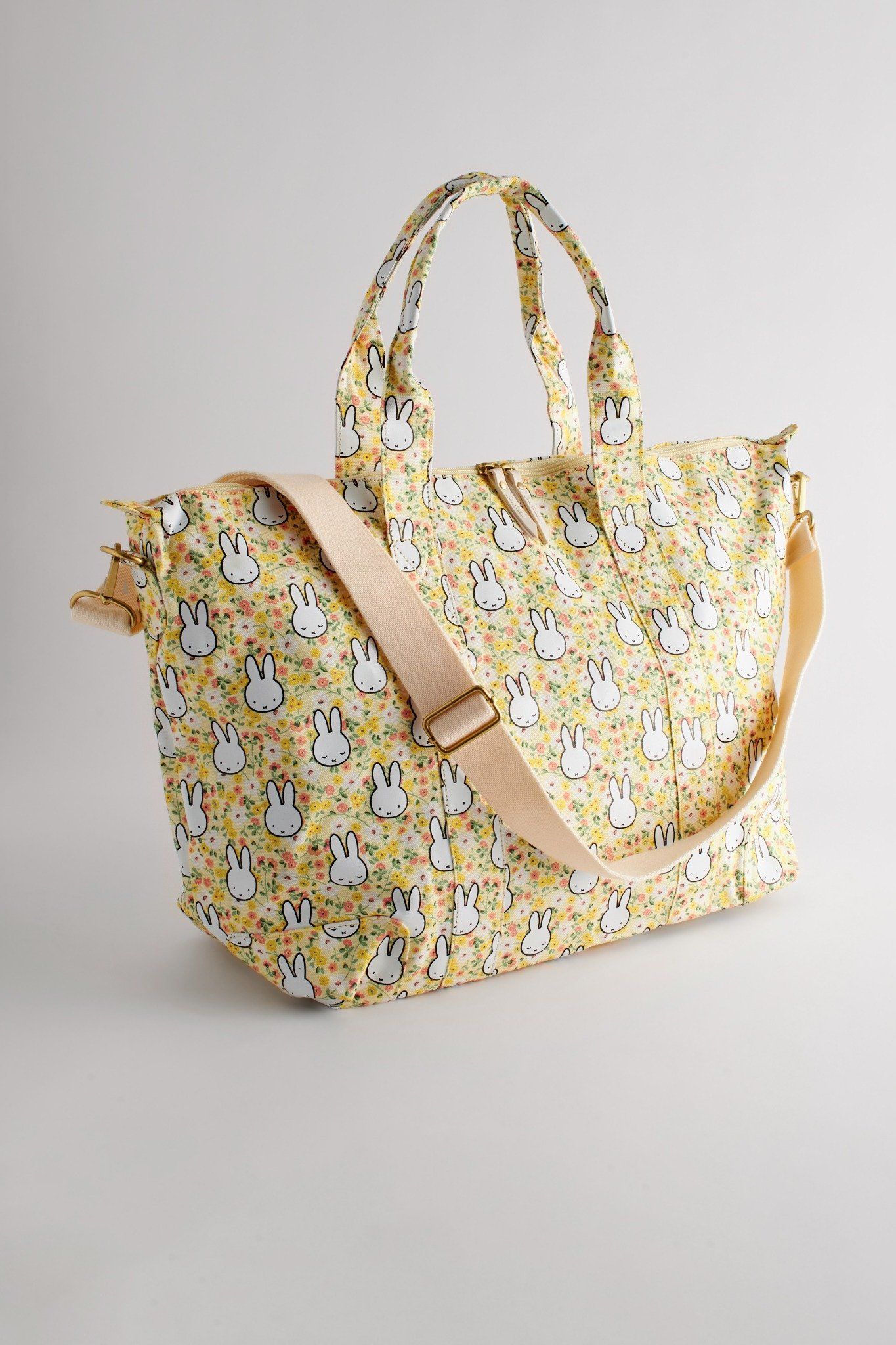 Túi du lịch xếp gọn/Foldaway Overnight Bag - Miffy Ditsy - Yellow