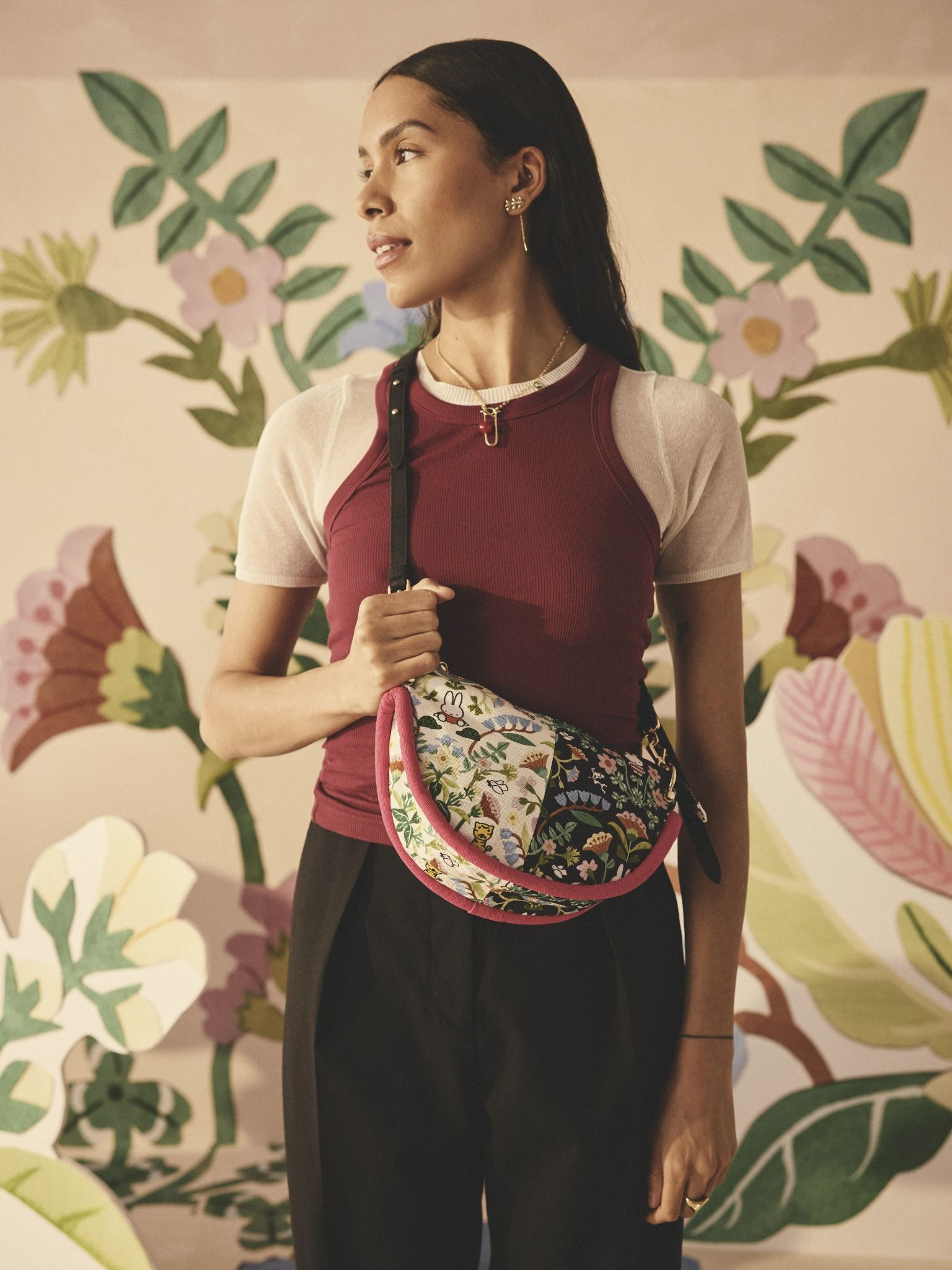 Túi đeo chéo/Crossbody - Miffy Ditsy - Black - AK5840