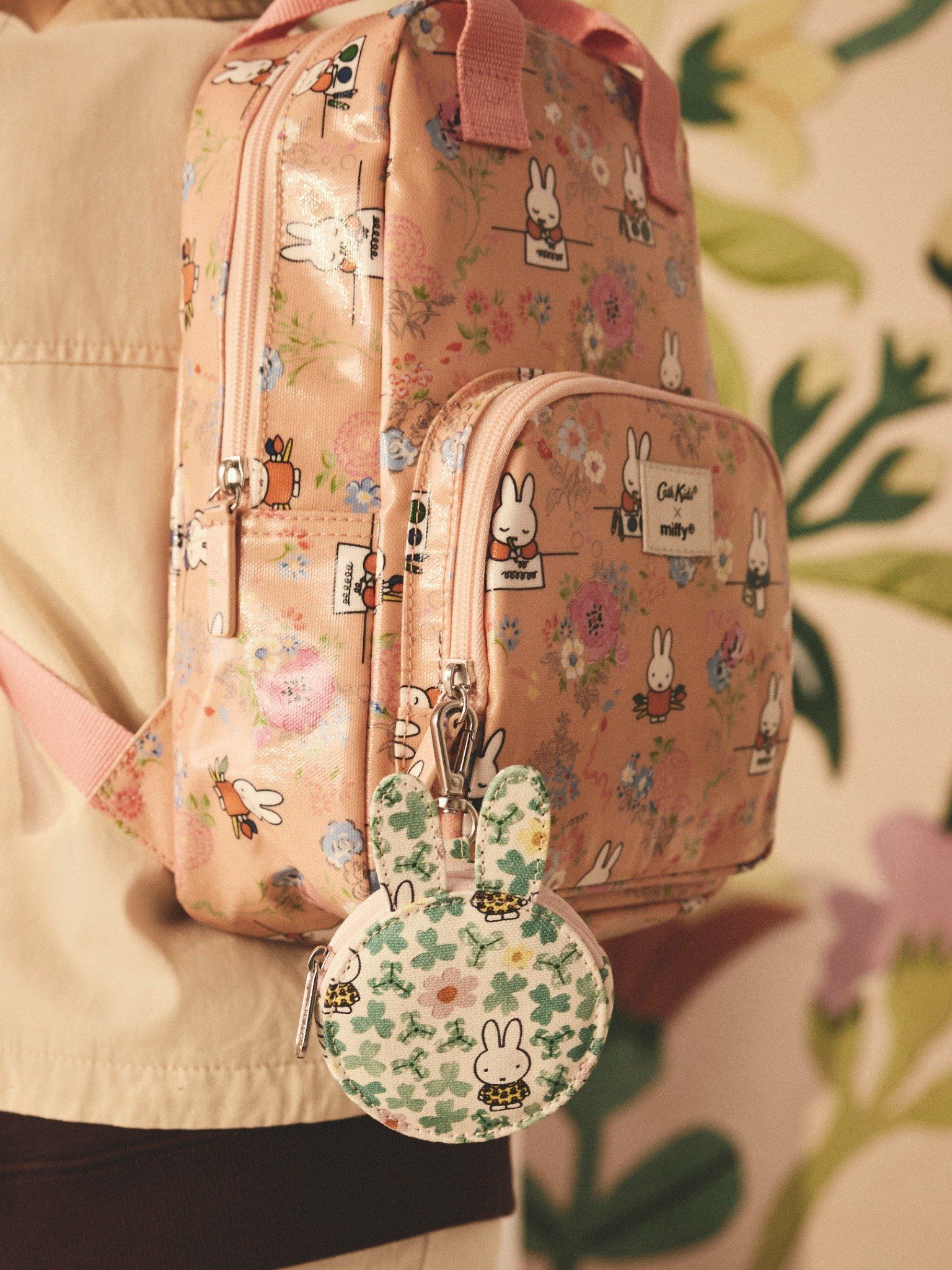 Ba lô cho bé/Kids Backpacks - Miffy Canvas - Coral Pink - AK5856