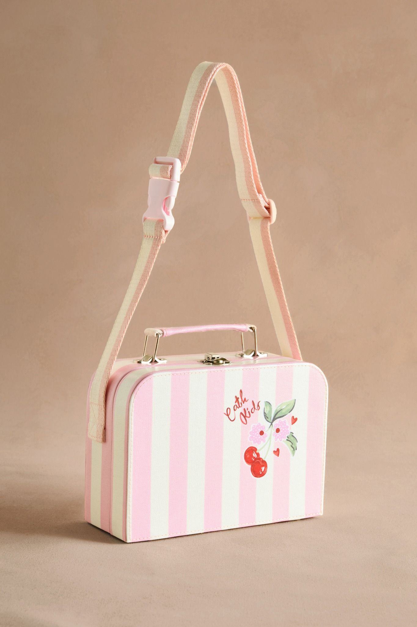 Túi đeo chéo trẻ em/Kids Cross Body - Cherry Stripe - Pink/Cream - AL8260