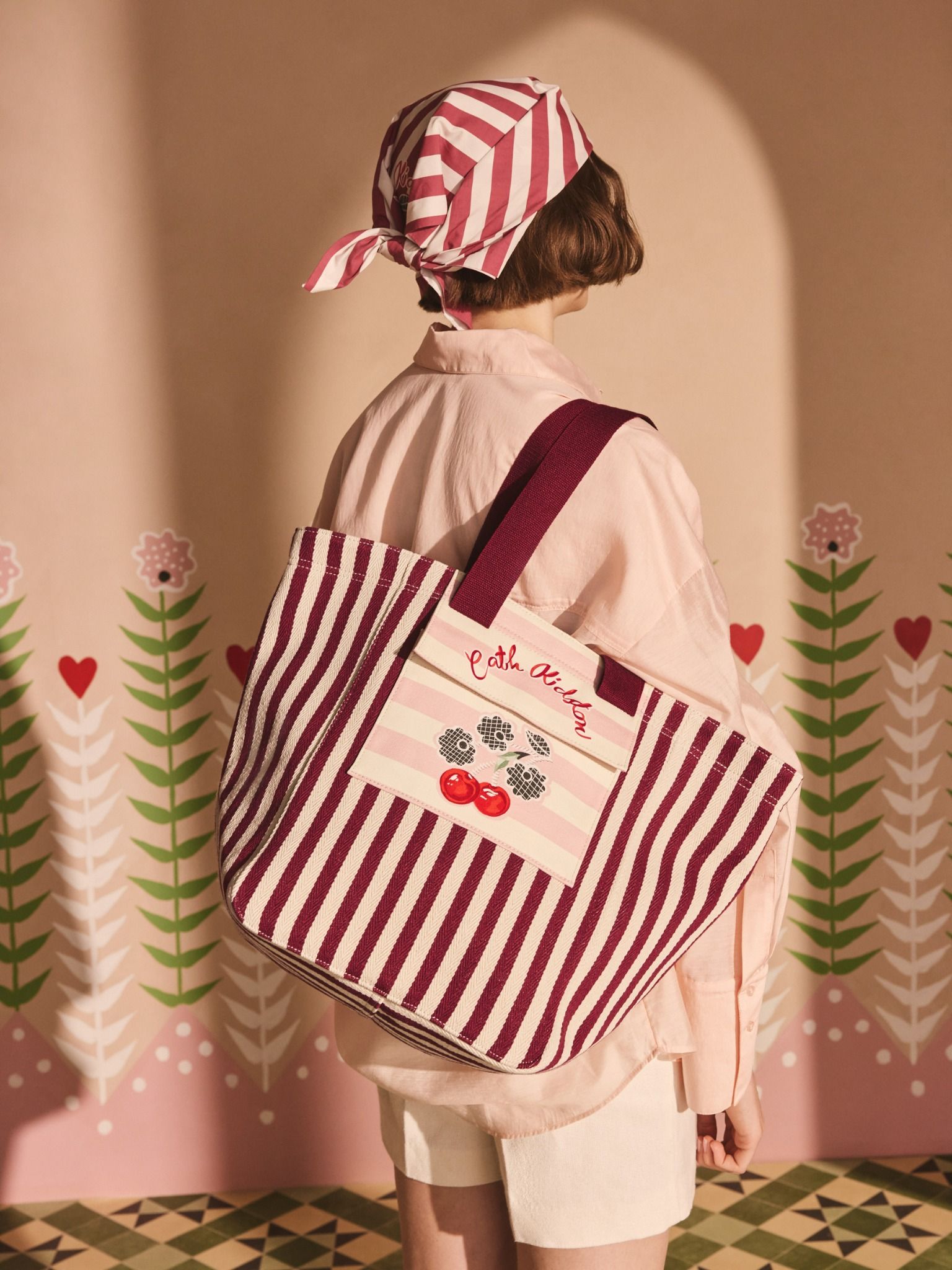 Túi đeo vai/Shoulder - Cherry Stripe - Burgundy Red - AL8180