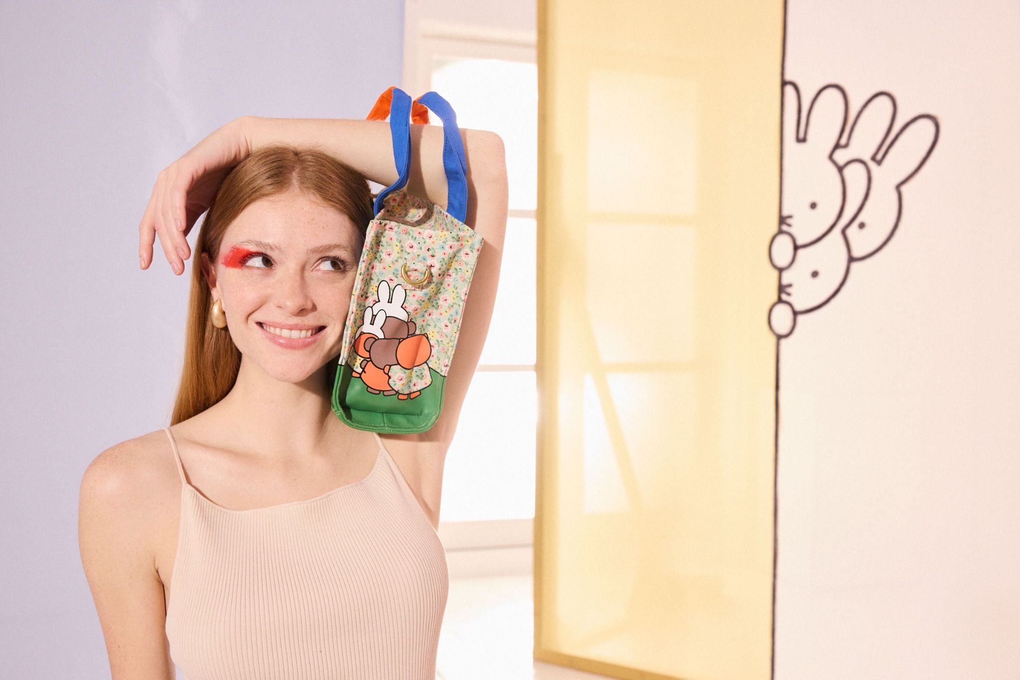 Túi đeo tay/Mini Bonded Tote - Miffy Placement - Blue