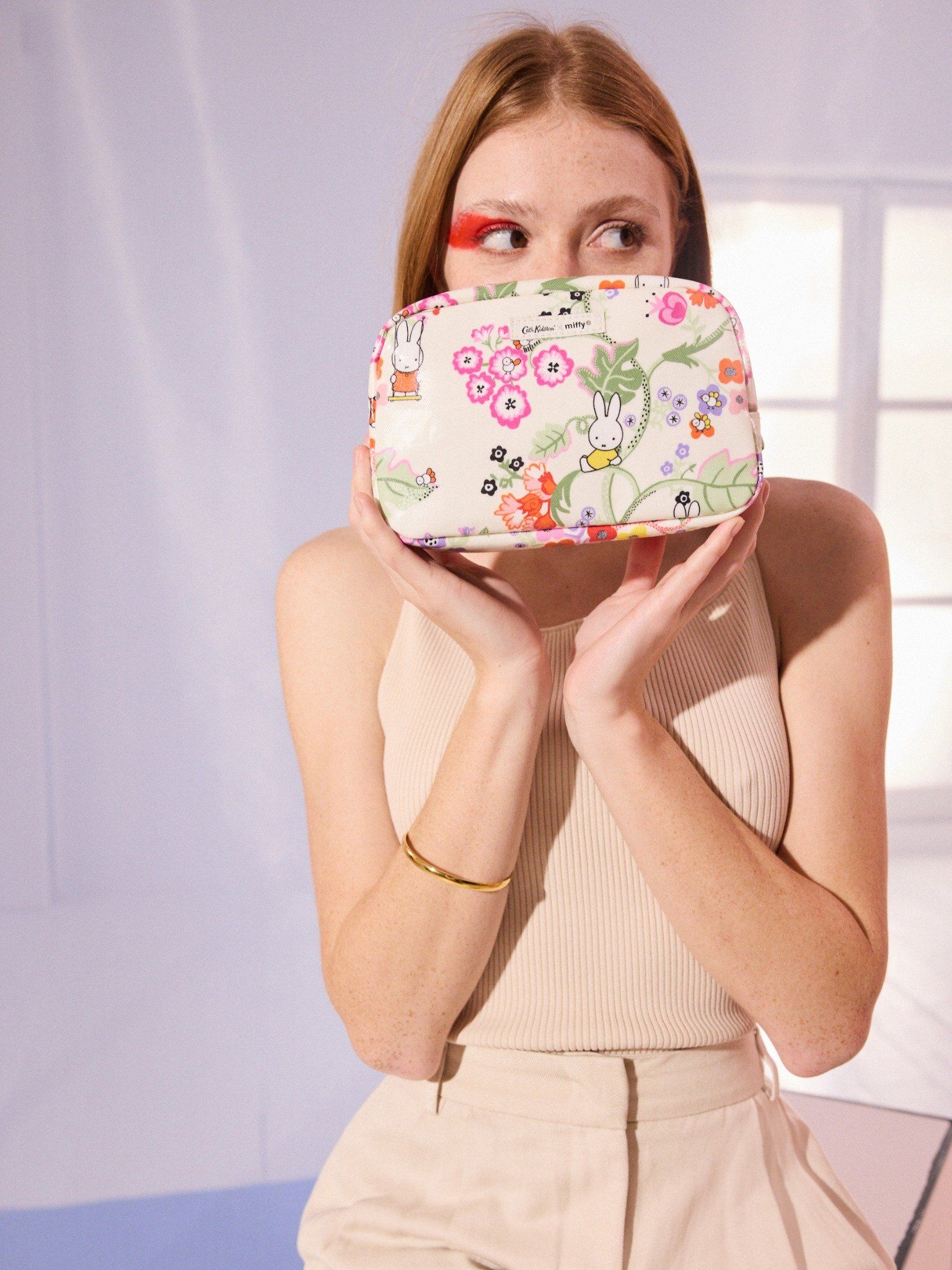 Túi đựng mỹ phẩm/Make up bag - Miffy Botanical - Ecru